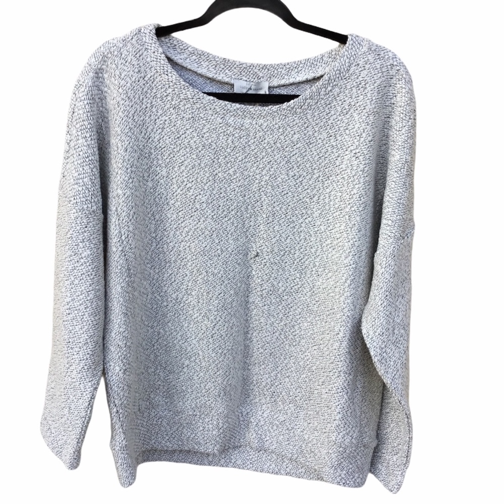 Lucky Brand Grey Sweater Drop Shoulders Size M